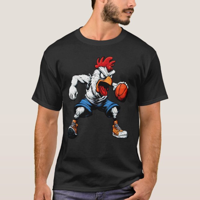 Camiseta Jugador de Baloncesto de Pollo (Anverso)