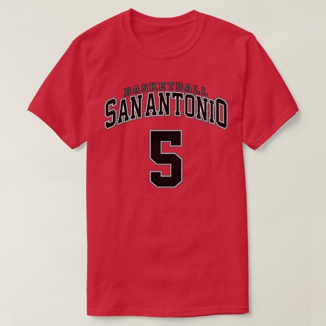 Camiseta Jugador de baloncesto de San Antonio número 6 (Diseño del anverso)
