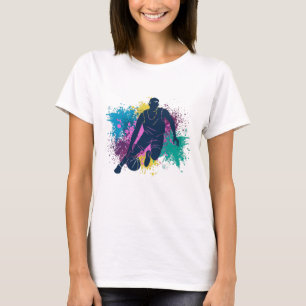 Camiseta Jugador de baloncesto Grungy Color Splashes