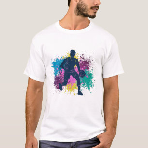 Camiseta Jugador de baloncesto Grungy Color Splashes