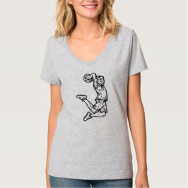 Camiseta Jugador de baloncesto Haciendo Slam Dunk Dark Desi