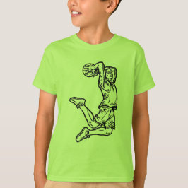 Camiseta Jugador de baloncesto Haciendo Slam Dunk Dark Desi