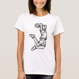 Camiseta Jugador de baloncesto Haciendo Slam Dunk Dark Desi