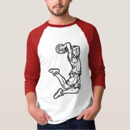 Camiseta Jugador de baloncesto Haciendo Slam Dunk Dark Desi