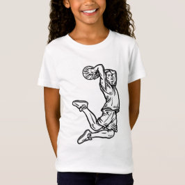 Camiseta Jugador de baloncesto Haciendo Slam Dunk Dark Desi