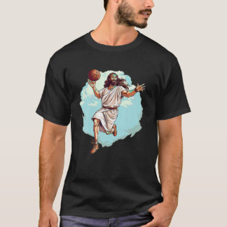 Camiseta Jugador de baloncesto Jesus Hoops jugando al dios 