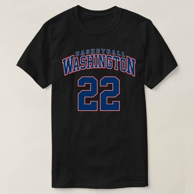 Camiseta Jugador de baloncesto número 22 de Washington (Diseño del anverso)
