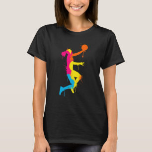 Camiseta Jugador de baloncesto que hace una clavada en la c