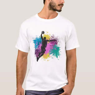 Camiseta Jugador de Baloncesto Salpicaduras de Color Grunge