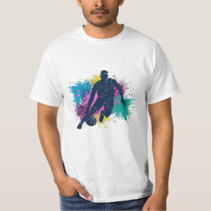 Camiseta Jugador de Baloncesto Salpicaduras de Color Grunge