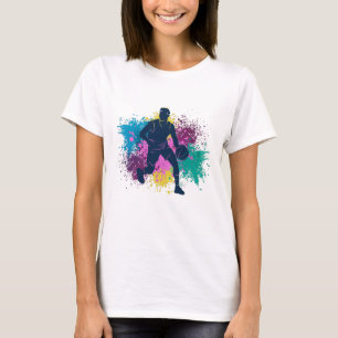 Camiseta Jugador de Baloncesto Salpicaduras de Color Grunge