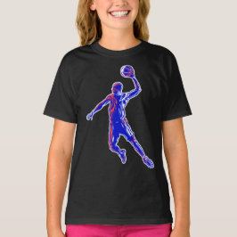 Camiseta Jugador de Baloncesto Slam Dunk, Diseño Rojo y Azu