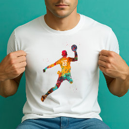 Camiseta Jugador de Balonmano Colorido