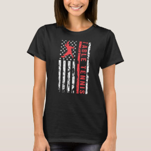 Camiseta Jugador de bandera estadounidense de tenis de mesa