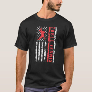 Camiseta Jugador de bandera estadounidense de tenis de mesa