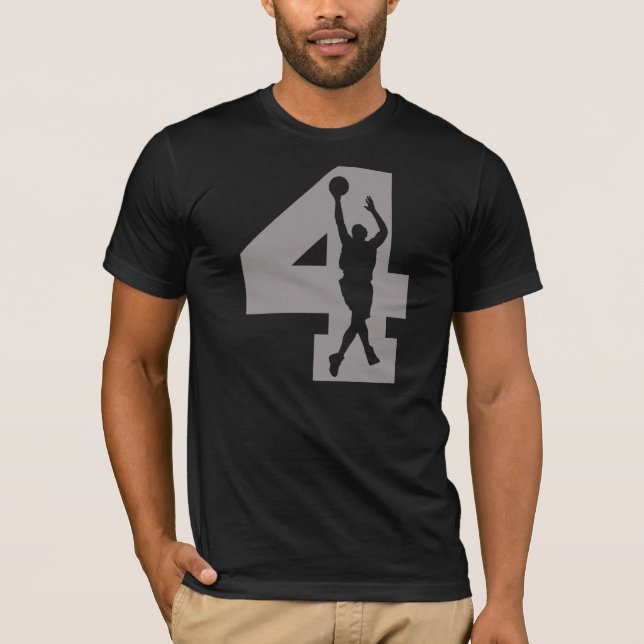 Camiseta Jugador de básquet del número 4 (Anverso)