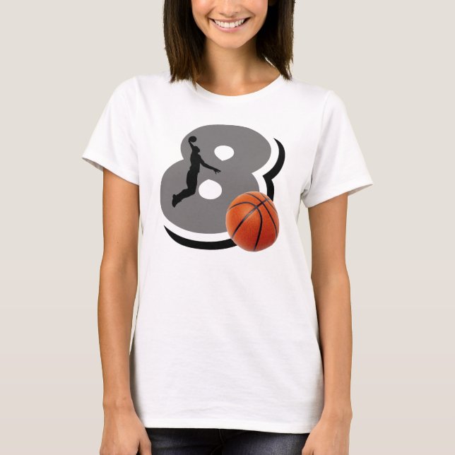 Camiseta Jugador de básquet del número 8 (Anverso)