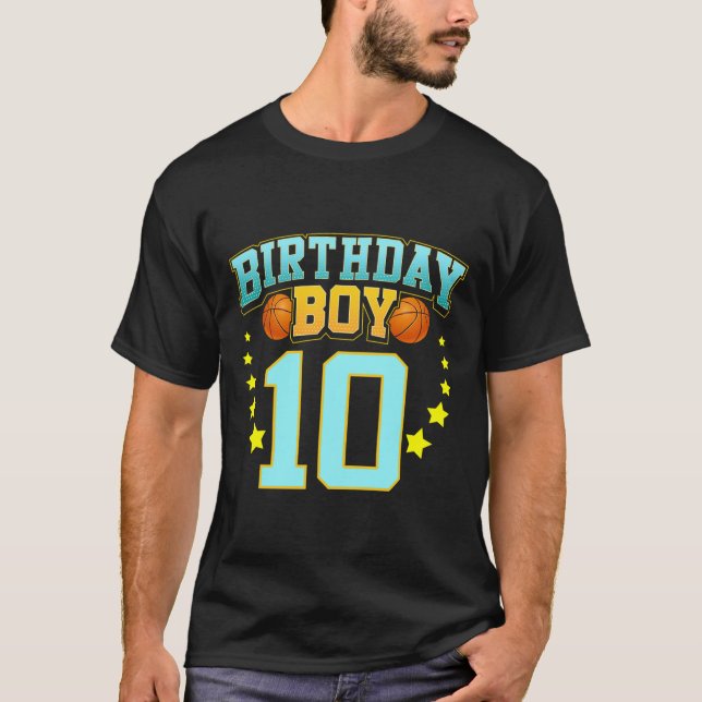 Camiseta Jugador de básquetbol de 10 años décimo cumpleaños (Anverso)
