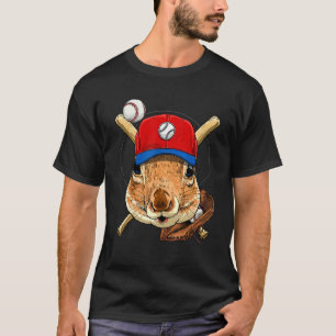 Camiseta Jugador de béisbol Ardilla Lanzador Receptor Béisb