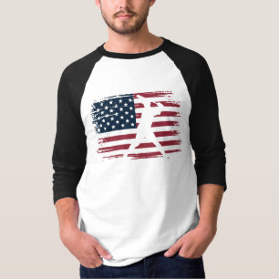 Camiseta Jugador de béisbol Bandera Americana USA Camuflaje