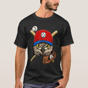 Camiseta Jugador de béisbol búho pitcher catcher béisbol
