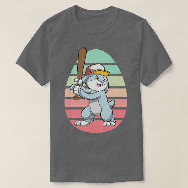 Camiseta Jugador de Béisbol Bunny Easter Day Cute Sports  (Diseño del anverso)