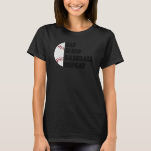 Camiseta Jugador de béisbol come sueño béisbol repite humor