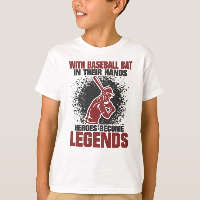 Camiseta Jugador De Béisbol Con Bate De Béisbol (Anverso)