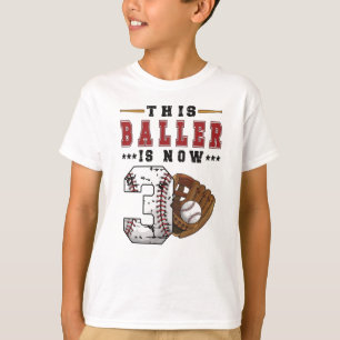 Camiseta Jugador de béisbol con regalo de cumpleaños de 3