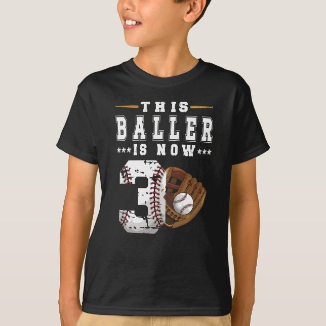 Camiseta Jugador de béisbol con regalo de cumpleaños de 3 a (Anverso)