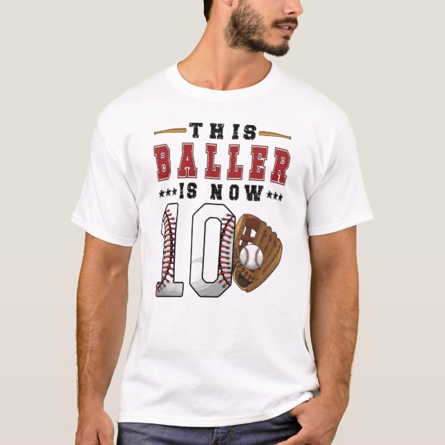 Camiseta Jugador de béisbol con regalo de cumpleaños número (Anverso)
