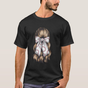 Camiseta Jugador de béisbol coqueto con lazo lindo