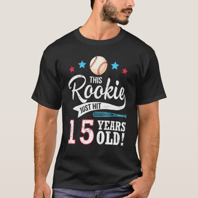 Camiseta Jugador De Béisbol Cumple 15 Años (Anverso)