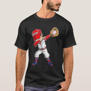 Camiseta Jugador de béisbol Dabbing Receptor Lanzador Chico