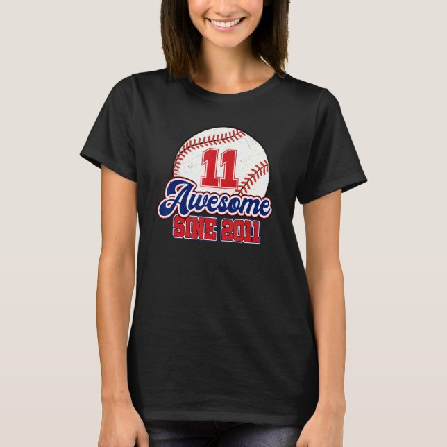 Camiseta Jugador de Béisbol de 11 años de edad con cosecha  (Anverso)