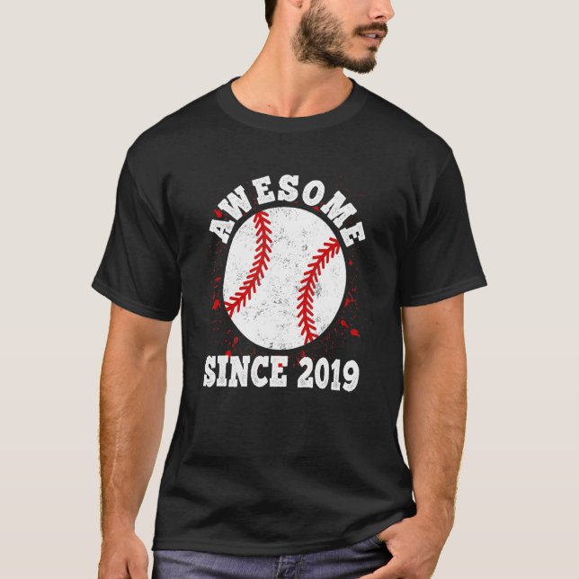 Camiseta Jugador de béisbol de 3 años de edad asombrosa S (Anverso)