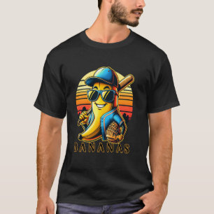 Camiseta jugador de béisbol de bananas divertidas