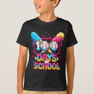 Camiseta Jugador de béisbol de helado de 100 días de escuel