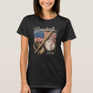 Camiseta Jugador de béisbol de la bandera americana Bate Fa