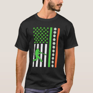 Camiseta Jugador de béisbol de la bandera irlandesa america