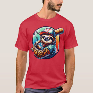 Camiseta Jugador de béisbol de perezoso Diseño divertido de