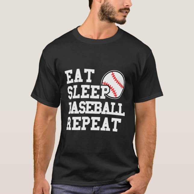 Camiseta Jugador de béisbol de repetición de sueño con sueñ (Anverso)