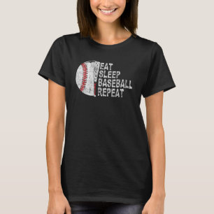 Camiseta Jugador de béisbol de repetición de sueño de Eat S
