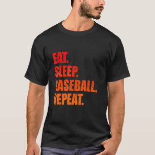 Camiseta Jugador de béisbol de repetición de sueño de Eat S