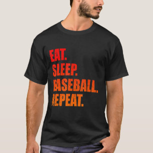 Camiseta Jugador de béisbol de repetición de sueño de Eat S