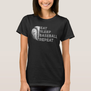 Camiseta Jugador de béisbol de repetición de sueño de Eat S