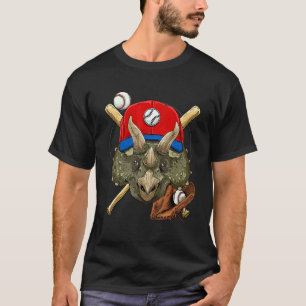 Camiseta Jugador de béisbol dinosaurio Triceratops Lanzador