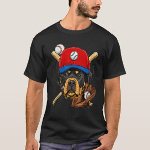 Camiseta Jugador de Béisbol Entrena a Rottweiler Dog Catche
