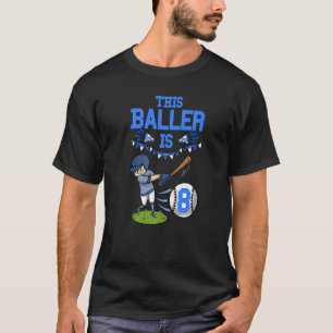 Camiseta Jugador De Béisbol Este Baller Es 8 Cumpleaños De