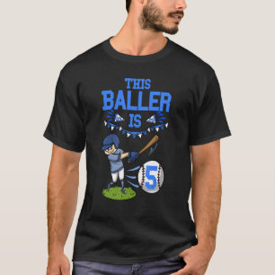 Camiseta Jugador De Béisbol Este Baller Tiene 5 Años De Béi